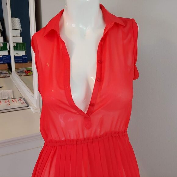 Juniors XS xsmall American Eagle dress peach sheer - Picture 2 of 8